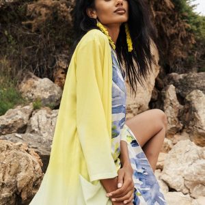 Chaqueta mujer larga lisa Cadaqués