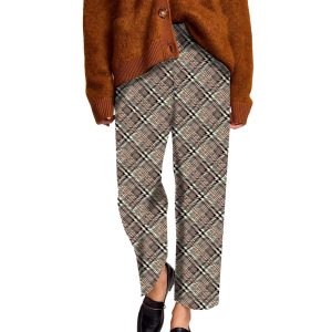 Pantalón mujer recto estampado Cuadros Parole italy