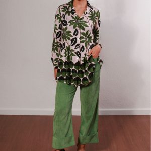 Camisa mujer pintor estampado floral Parole Italy Guzmania