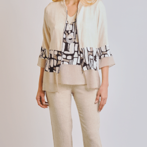 Conjunto mujer (top + chaqueta) estampado