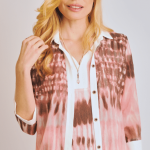 Conjunto mujer (top+ sobrecamisa) estampado fantasía