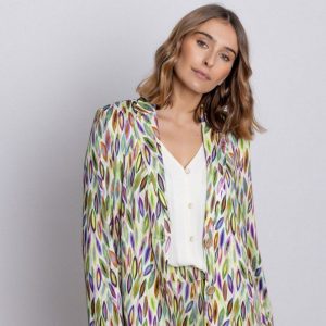 Americana mujer estampada Hojas