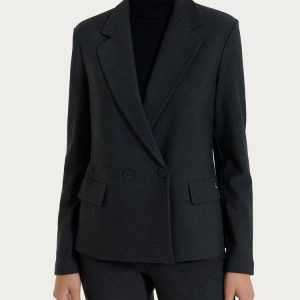 Americana mujer lisa cuello solapa