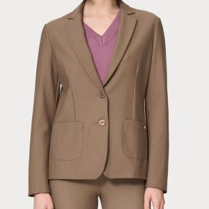 Americana mujer lisa con botones