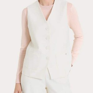 Chaleco mujer de cuatro botones y bolsillos