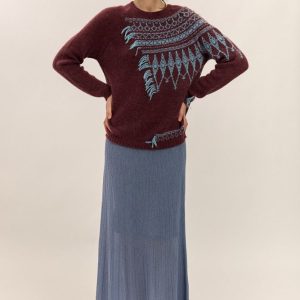 Jersey mujer Jacquard flecos