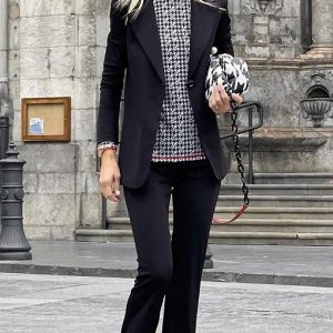 Blazer mujer lisa negra