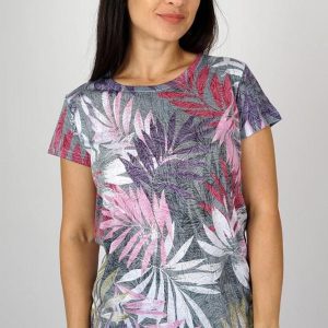 Camiseta mujer cuello redondo strass