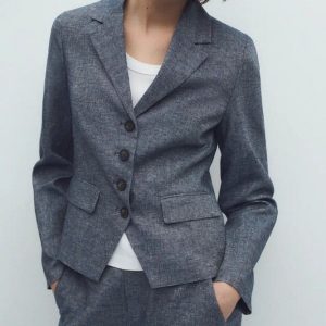 Blazer mujer entallado de lino y algodón ese O ese