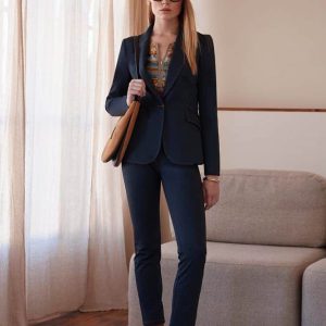 Americana mujer pespuntes