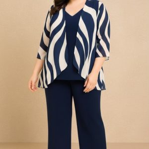 Conjunto Tres Piezas Marino Blanco