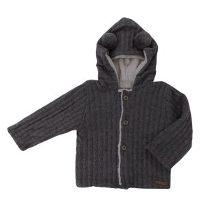 Abrigo punto forrado de pelo con dos pompones en capucha «Familia Mecer» MAC ILUSION