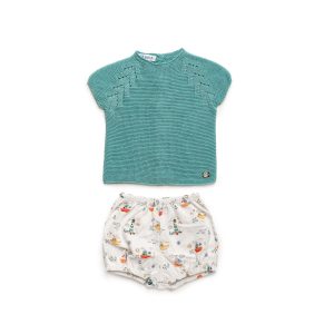 Conjunto camiseta punto y pantalón estampado barcos «Familia  Lebeche» JULIANA