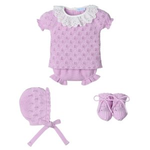 Conjunto cuatro piezas con volante bordado «Familia Resplent» MAC ILUSION