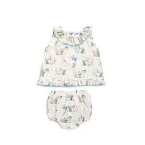 Conjunto estampado elefantes turquesa «Familia Terral» JULIANA