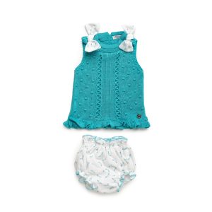 Conjunto jubón punto y braga libélulas 2 lazos «Familia Norte» JULIANA