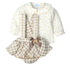 Culotte faldita bambula cuadros y blusita con florecillas  «Familia Abrazar» MAC ILUSION