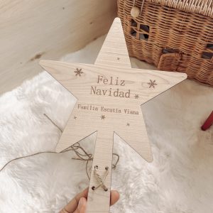 Estrella Árbol Navidad madera