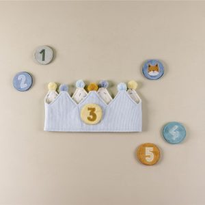 CORONA DE CUMPLEAÑOS CON NÚMEROS AZUL