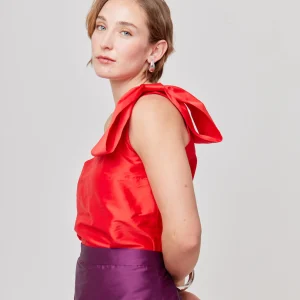 BLUSA ASIMÉTRICA ROJA PARA MUJER LEMPIKA