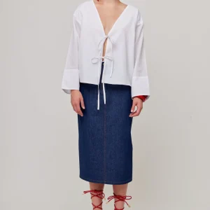 FALDA DE MEZCLILLA MIDI PARA MUJER MUNCH