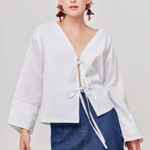 BLUSA BLANCA MANGA LARGA PARA MUJER MUNCH