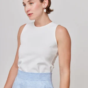 BLUSA BLANCA BÁSICA SIN MANGAS BECKMAN