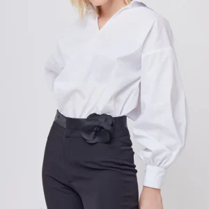 BLUSA BLANCA MANGA LARGA PARA MUJER LALIQUE