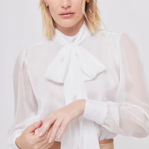 BLUSA BLANCA MANGA LARGA PARA MUJER PATOU