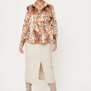 FALDA LARGA CASUAL BEIGE PARA MUJER KACERO