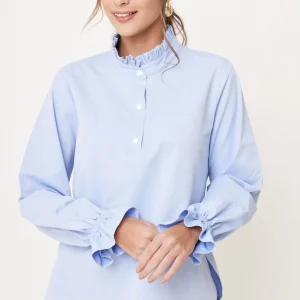 BLUSA CASUAL AZUL MANGA LARGA MUJER SORTAIS