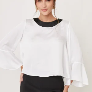 BLUSA BLANCA MANGA 3/4 PARA MUJER BIANCHI